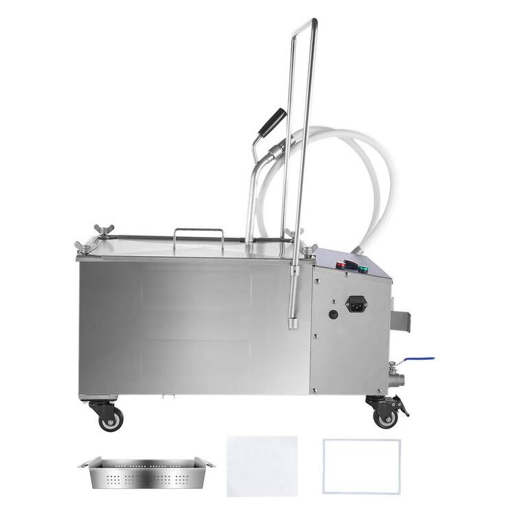 Portable Oil Filtering Unit, 33 Qt. Silver 38L Capacity, 10 L/min Filtering Speed, Equipped with Swivel Casters