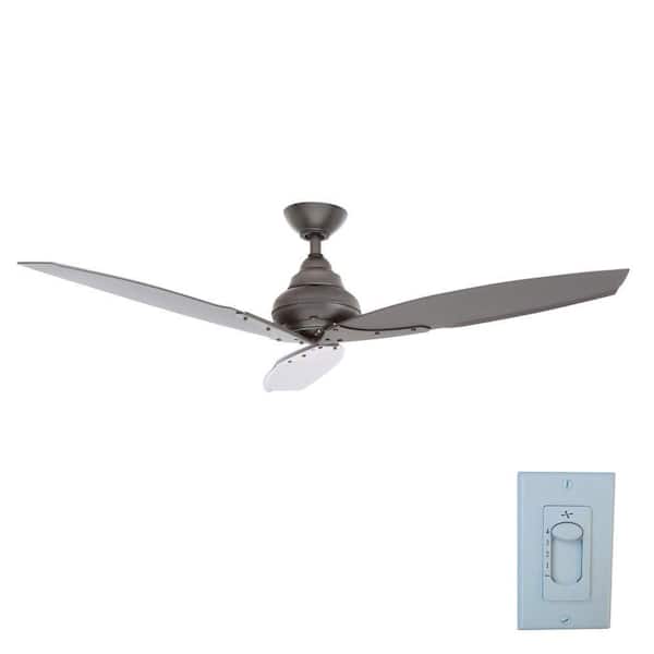 Indoor Brushed Nickel Ceiling Fan with Wall C. Hampton Bay Florentine IV 56 in 