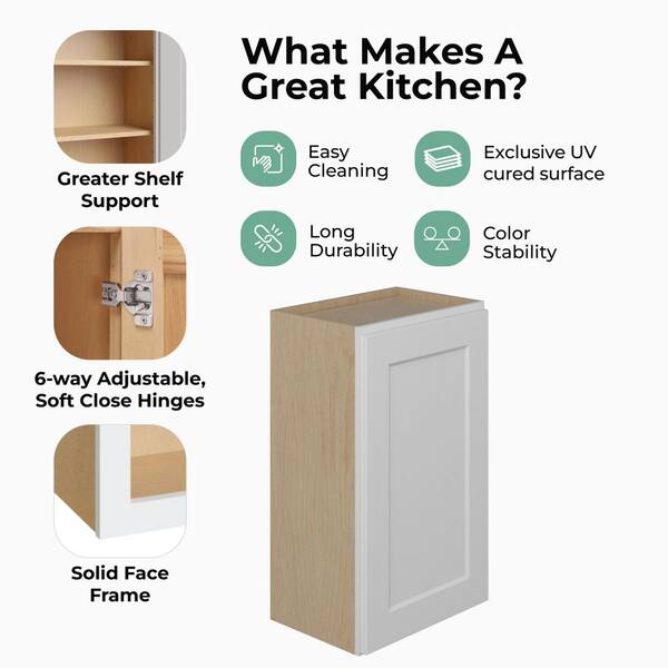 Norfolk Assembled 21 in. W x 42 in. H x 12 in. D Plywood Wall Cabinet in Painted White