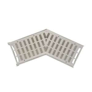 5 in. Pro Series Channel Drain Plastic 45° Elbow and Grate Deep Profile, Light Gray