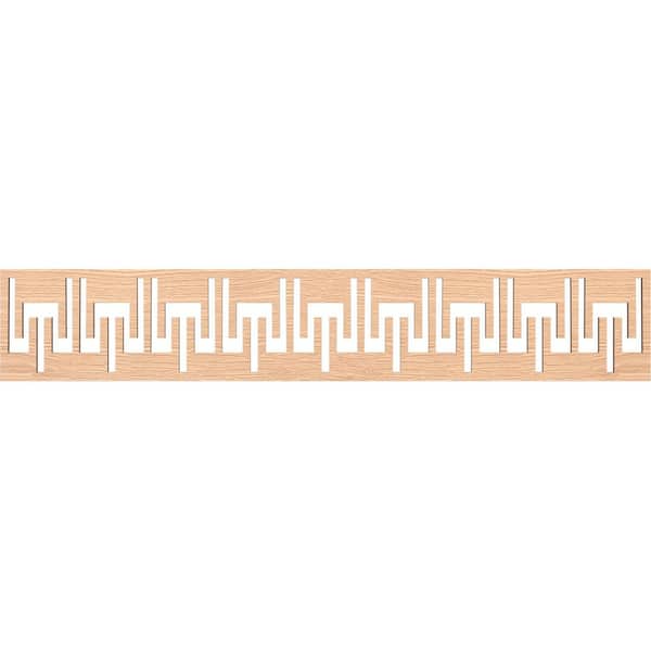 Ekena Millwork Victory Fretwork 0.375 in. D x 46.625 in. W x 8 in. L Red Oak Wood Panel Moulding