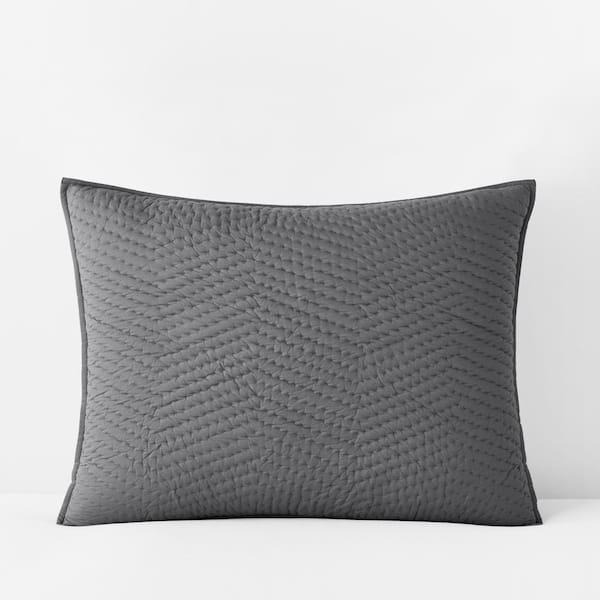 Standard Sham The Company Store Company Cotton Graphite Solid Standard Sham N2R1-STD ...