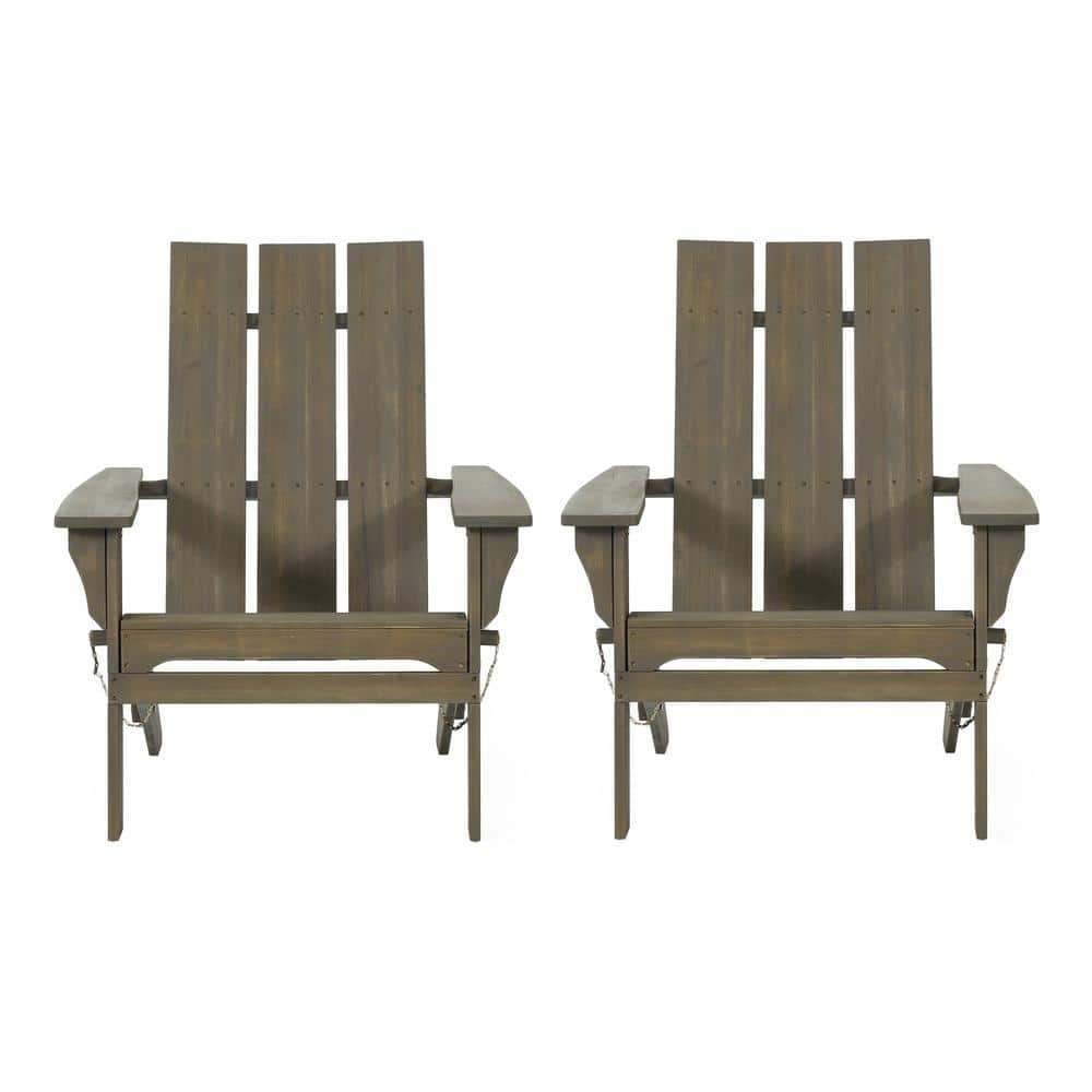 Eliphaz Gray Folding Wood Outdoor Patio Adirondack Chair (2-Pack) price history on PriceWatchPro