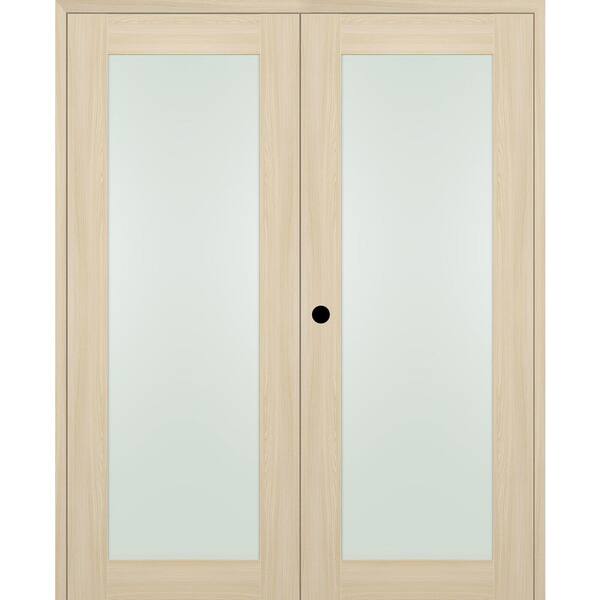 Belldinni Vona 207 60"x 84" Right Hand Active Full Lite Frosted Glass Loire Ash Wood Composite Double Prehung French Door