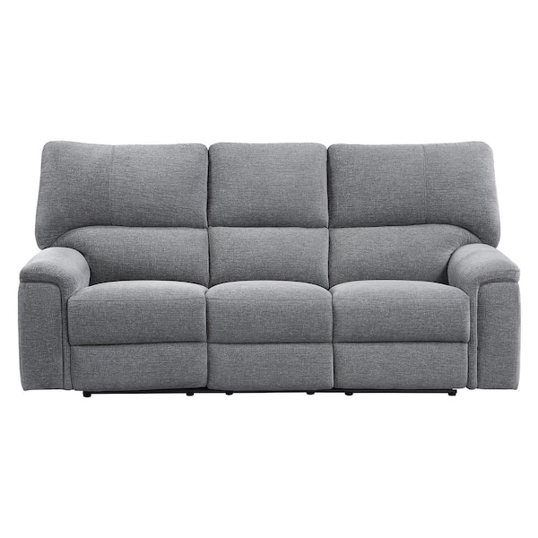 EVERGLADE HOME Monty 83.5 in. Round Arm Chenille Straight in Brown
