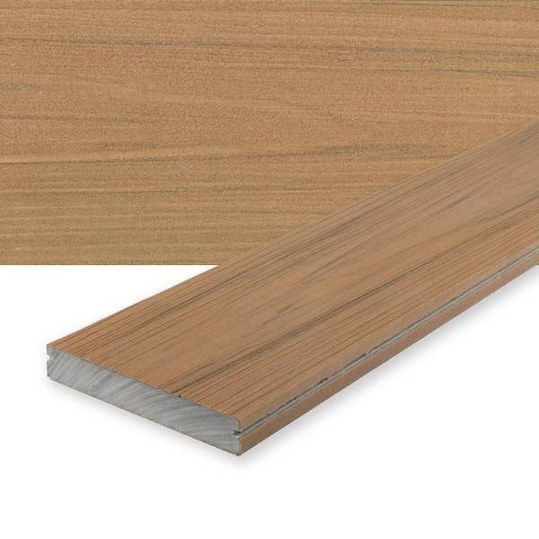 Deckorators Summit 1 in. x 6 in. x 12 ft. Terra Brown Grooved Edge Composite Deck Board