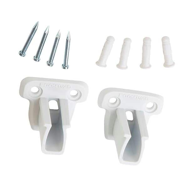 2.19 in. x 2.19 in. White Low Profile Wall Brackets (2-Pack)