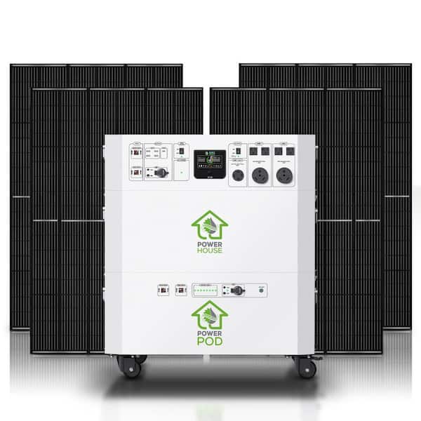NATURE'S GENERATOR Powerhouse Platinum 7,200-Watt Electric Switch Solar Generator with One 480Ah Expansion Pod and Four 410-Watt Panels