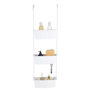 3-Tier Hanging Suction Shower Caddy in White