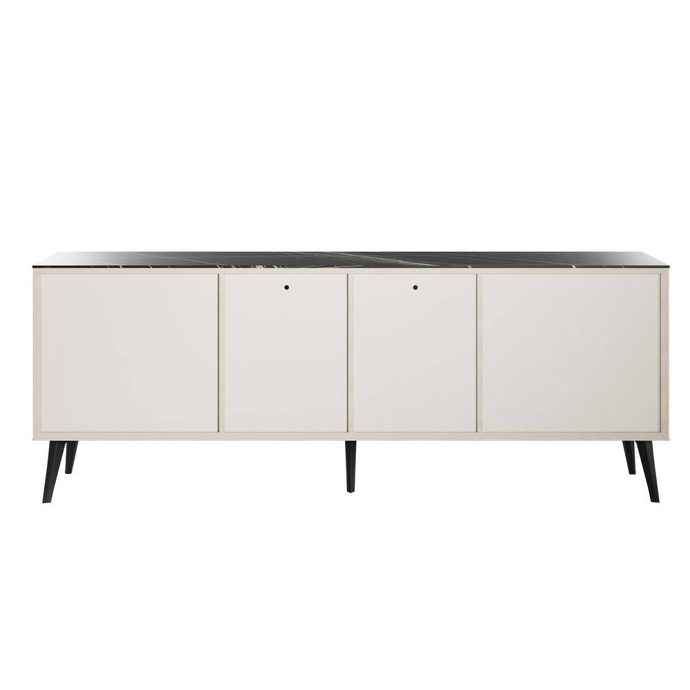 Haley 78.7" Black and White Mid-Century Modern Sideboard