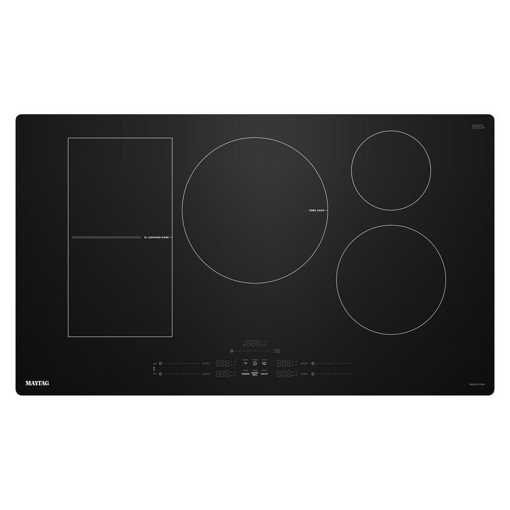 36 in. 5-Elements Glass Induction Electric Cooktop in Black with Power Boost