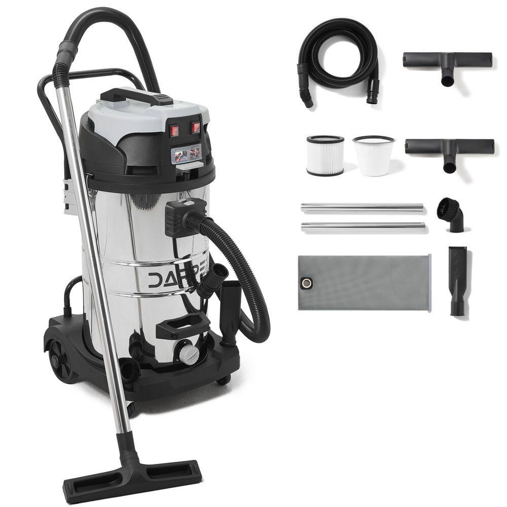 DAPPER SUPPLY 21 Gal. 8.5 Peak HP Stainless Steel 2 in 1 Shop Vacuum ...