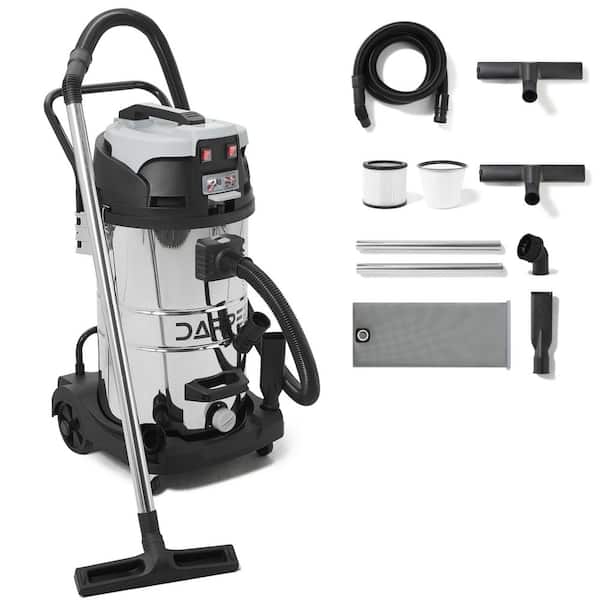 21 Gal. 8.5 Peak HP Stainless Steel 2 in 1 Shop Vacuum Wet Dry Vac with Filter, and Accessory Attachments
