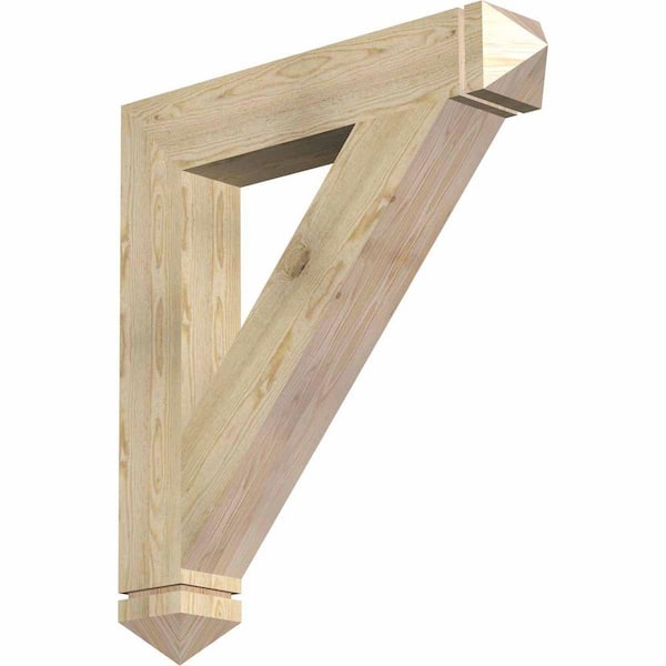 Ekena Millwork 6 in. x 40 in. x 36 in. Douglas Fir Traditional Arts and Crafts Rough Sawn Bracket