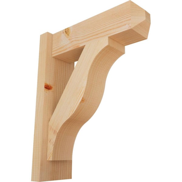 Ekena Millwork 6 in. x 20 in. x 16 in. Douglas Fir Fuston Craftsman Smooth Outlooker