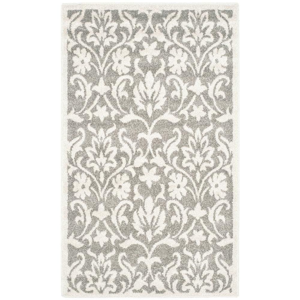 Elegant Amherst Dark Grey & Beige 3' x 5' Geometric Area Rug
