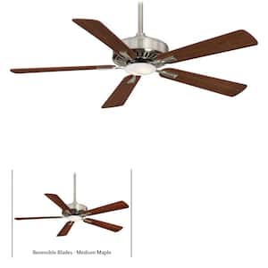 Contractor 52 in. Integrated LED Indoor Brushed Nickel with Dark Walnut Ceiling Fan with Light with Remote Control