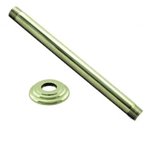 1/2 in. IPS x 6 in. Round Ceiling Mount Shower Arm with Flange, Polished Brass