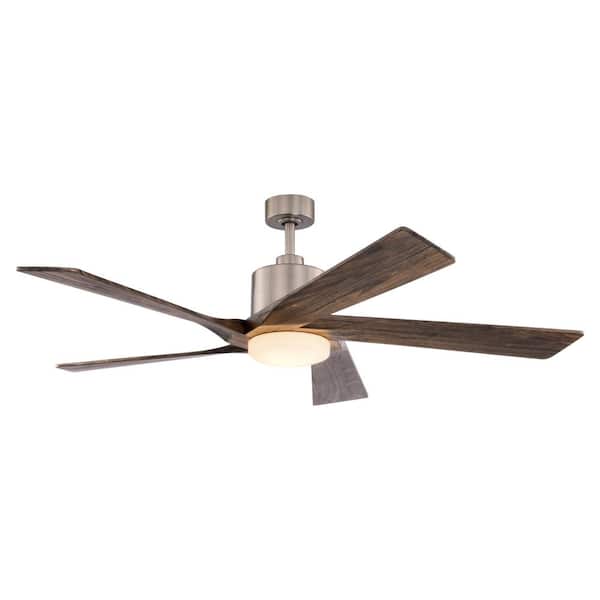 VAXCEL Wedgewood 60 in. Satin Nickel Natural Walnut Blades