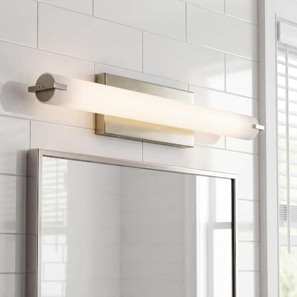 Independence 25.5 in. Brushed Nickel Integrated LED Transitional Bathroom Vanity Light Bar
