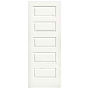 30 in. x 80 in. Rockport White Painted Smooth Molded Composite MDF Interior Door Slab