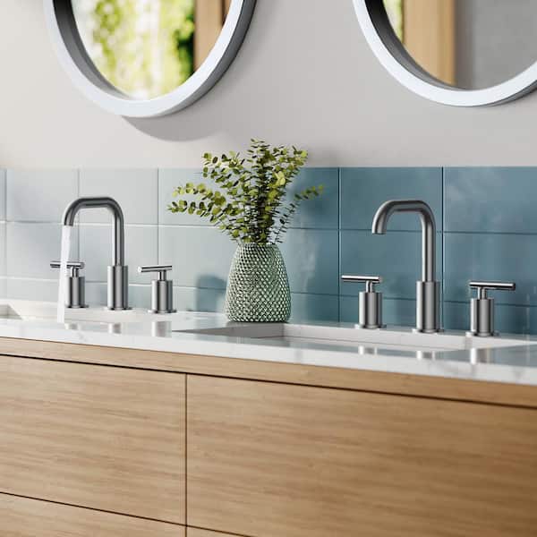 8 in. Widespread 2-Handle Bathroom Faucet with Metal Pop-up Drain 3-Hole 360° Swivel Spout Sink Faucet in Chrome