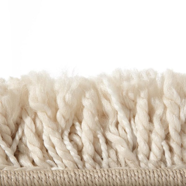 Contemporary Solid Beige 8 ft. x 10 ft. Shag Area Rug