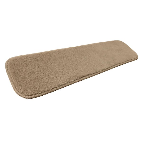 Comfortable Collection Dark Cream 7 inch x 24 inch Indoor Carpet Stair Treads Slip Resistant Backing (Set of 13)