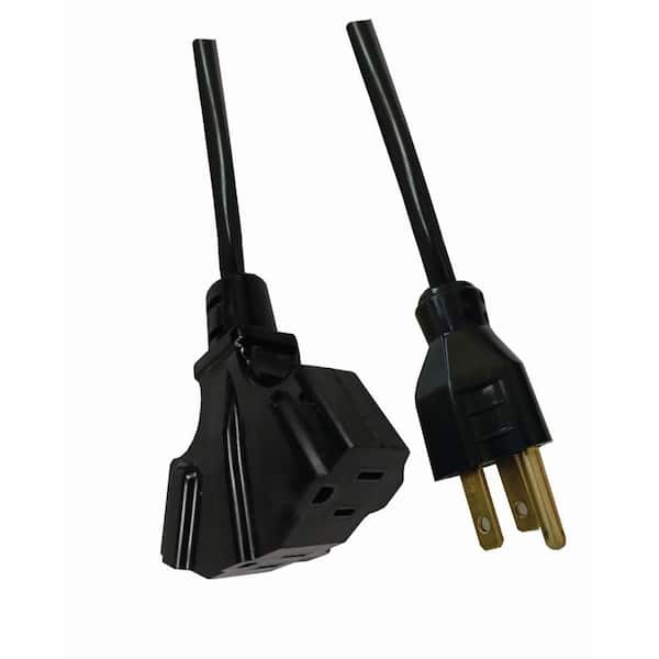 100 ft. 16/3 Light Duty Indoor/Outdoor Extension Cord with Multiple Outlet Triple Tap End, Black