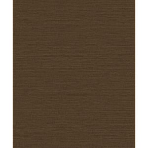 Boutique Collection Brown Shimmery Weave Non-pasted Paper on Non-woven Wallpaper Roll