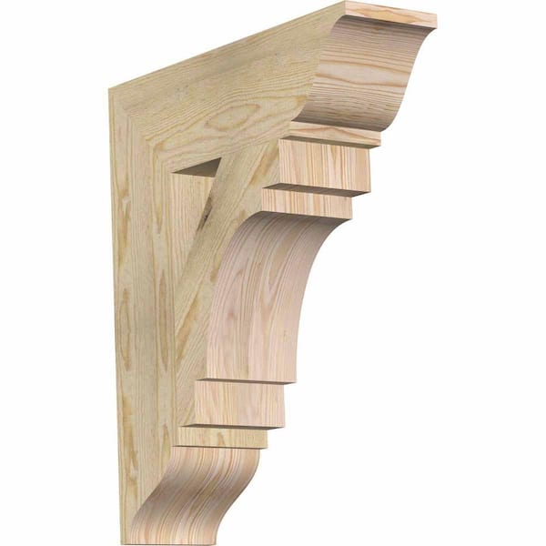 Ekena Millwork 6 in. x 26 in. x 22 in. Douglas Fir Merced Traditional Rough Sawn Bracket