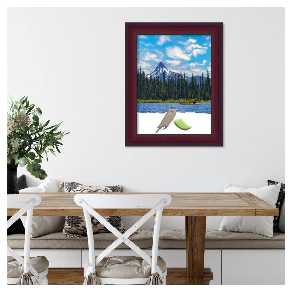 Classic Black and Cherry Wood Rectangular Wall Frame