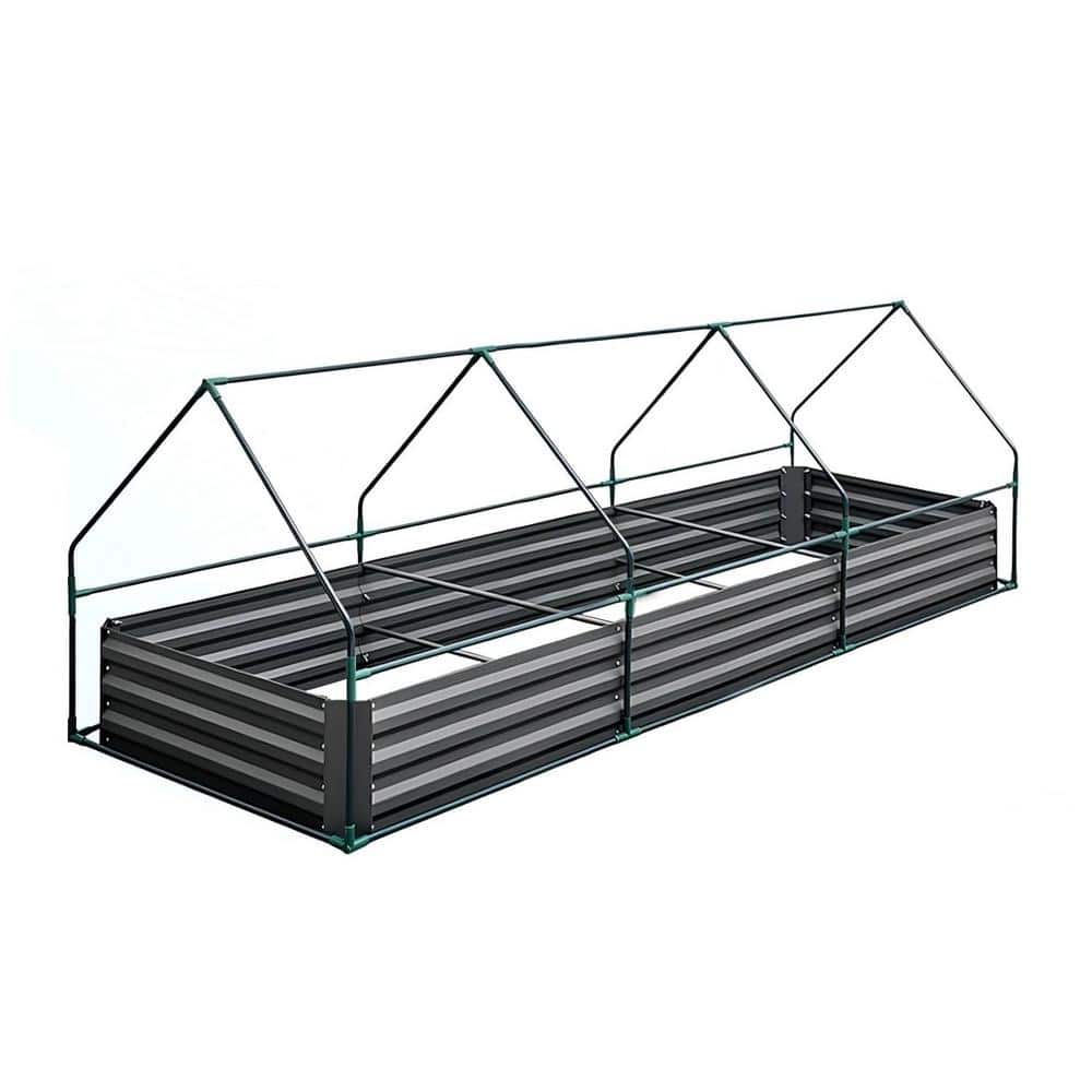94 x 47.2 in Clear Metal Outdoor Raised Garden Bed Galvanized Raised Beds w