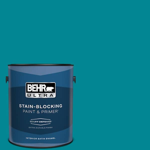 BEHR ULTRA 1 gal. Home Decorators Collection #HDC-SM16-06 Blue Slushie Extra Durable Satin Enamel Interior Paint & Primer