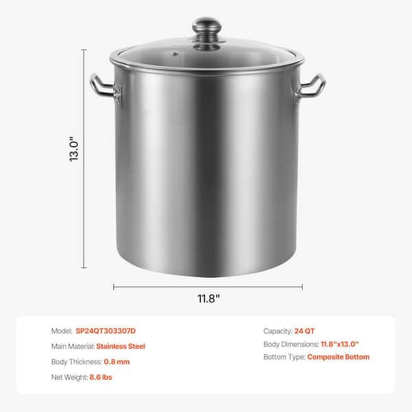 SVOPES 24 qt. Stainless Steel Stockpot, Commercial Grade Cooking