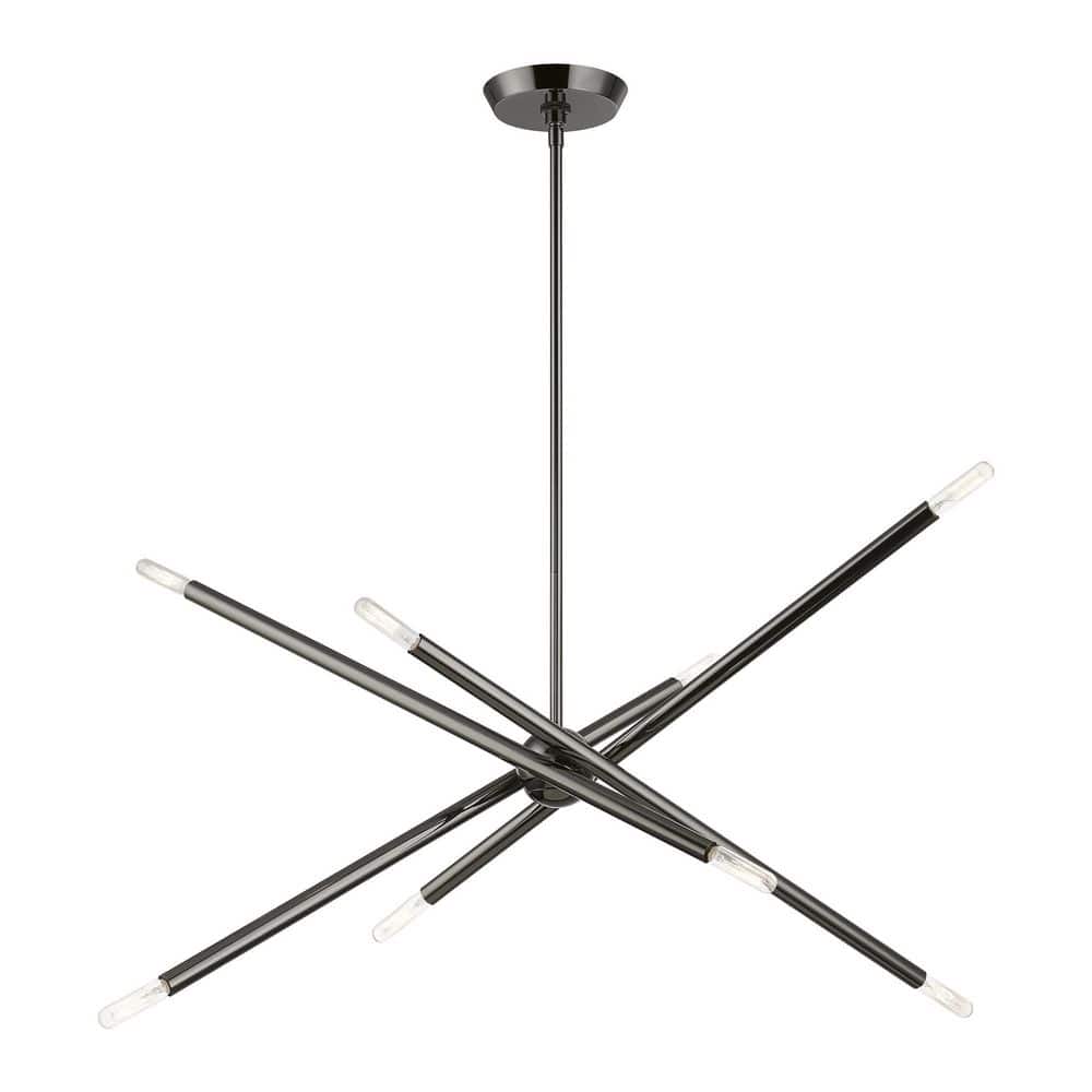Soho Organic Asymmetrical 8-Light Black Chrome Chandelier