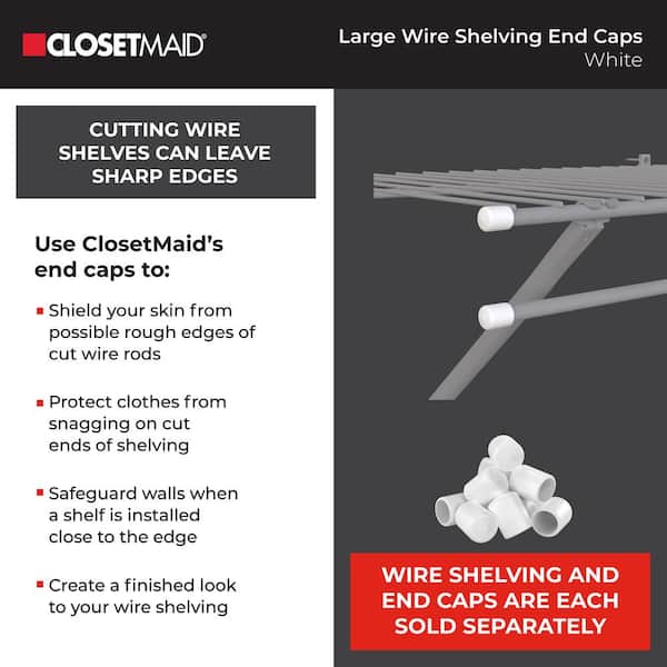 ClosetMaid Large and Small Closet Pole End Caps for Wire Shelving (14-Pack)  71016 - The Home Depot