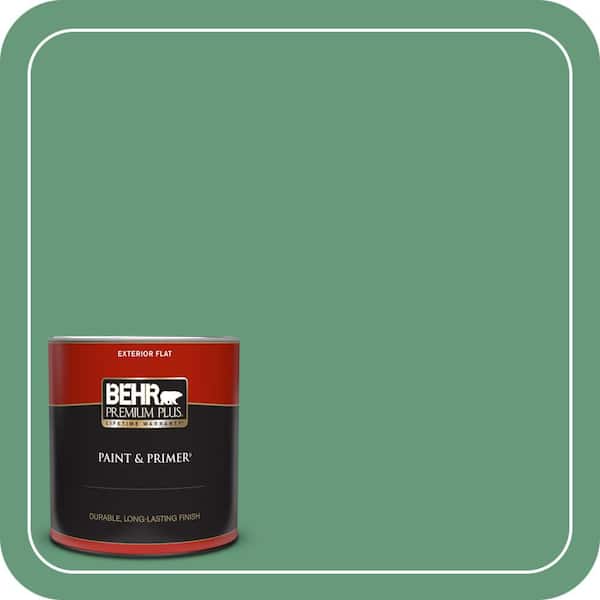 BEHR PREMIUM PLUS 1 qt. #470D-5 Herbal Flat Exterior Paint & Primer