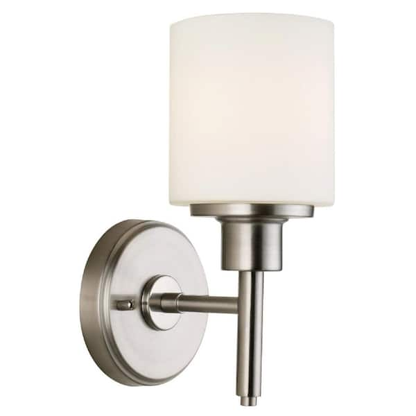 Aubrey 1-Light Satin Nickel Indoor Wall Mount