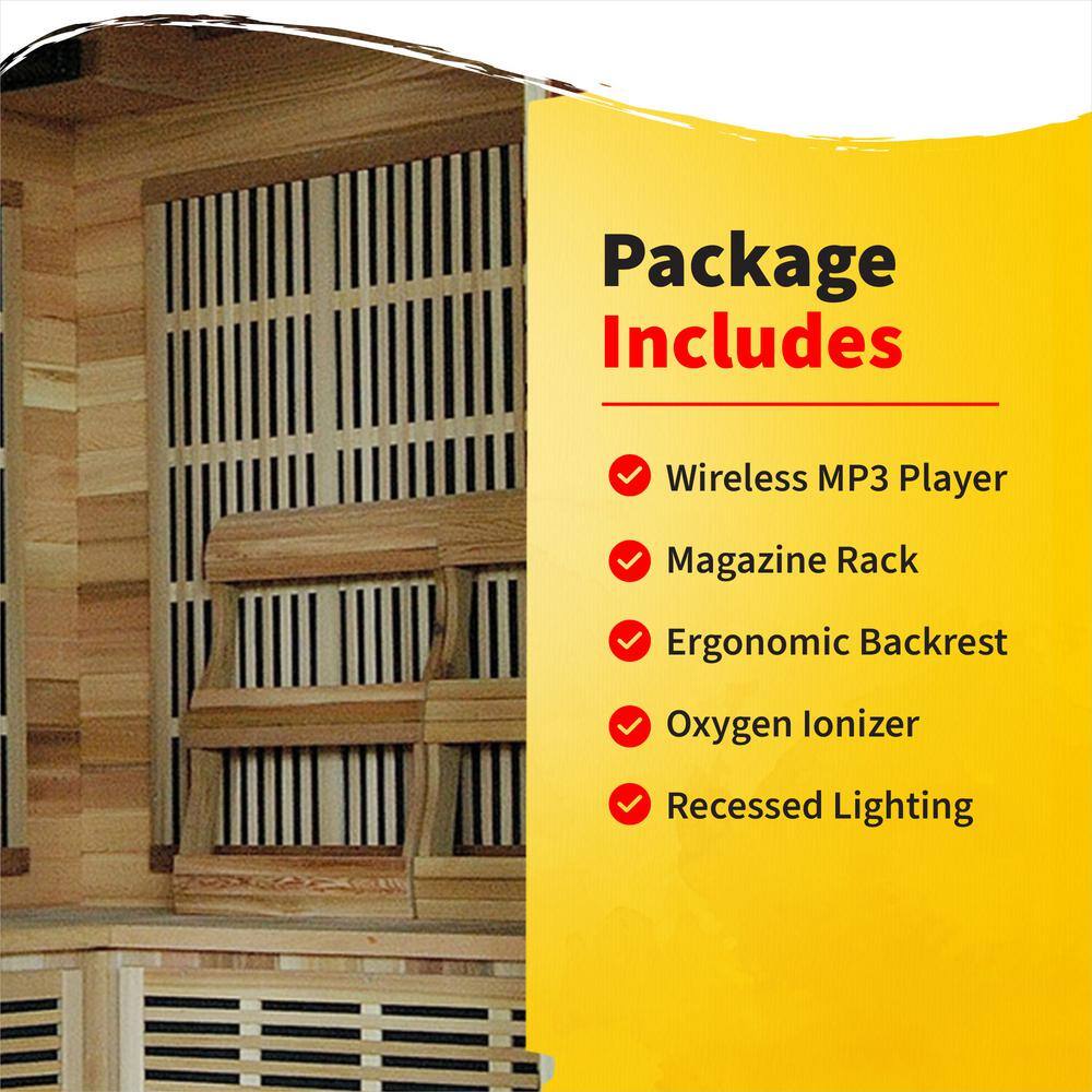 Canadian Red Cedar 4-Person Corner Infrared Sauna