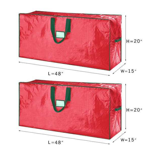 Details about   Heavy Duty Large Christmas Tree Storage Bag For Clean Up Holiday Red Up to 9ft 
