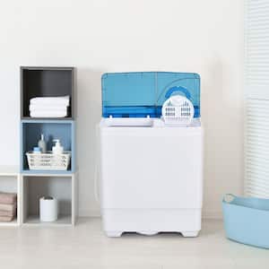 2.4 cu. ft. Portable Semi-Automatic Top Load Washing Machine 26 lbs. Twin Tub Laundry Washer in Blue