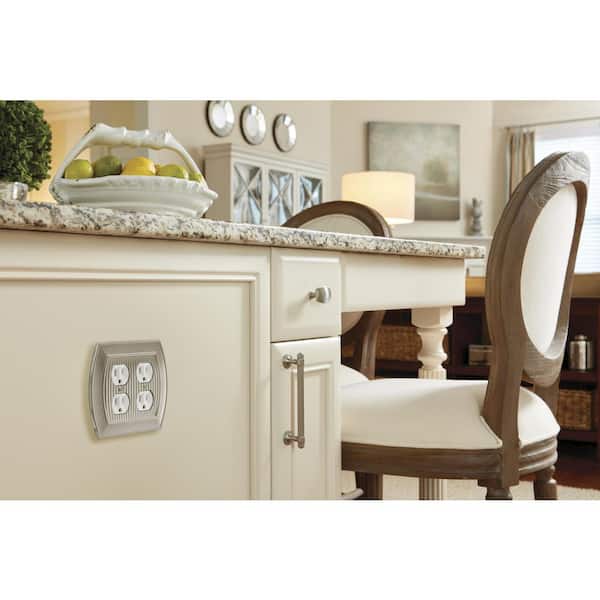 Sea Grass 1-1/2 in. (38mm) Traditional Satin Nickel Bar Cabinet Knob