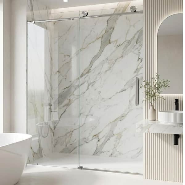 VIGO Elan 56 to 60 in. W x 76 in. H Frameless Sliding Shower Door