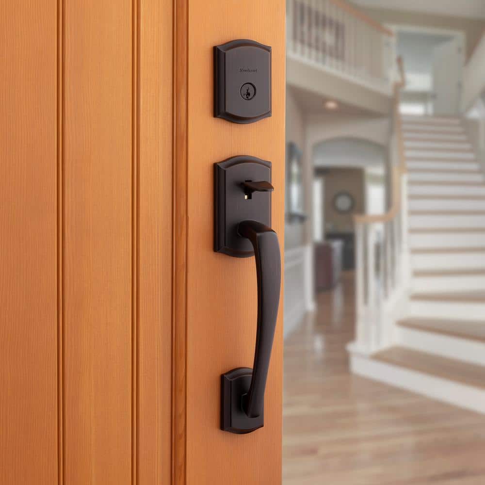 Kwikset Prescott Venetian Bronze Entry Handleset with Deadbolt