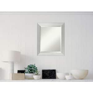 Medium Rectangle Brushed Silver Contemporary Mirror (24 in. H x 20 in. W)