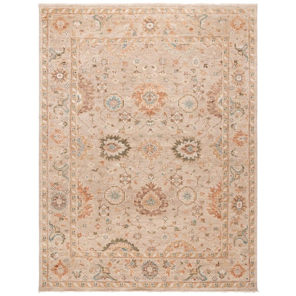 Samarkand 8 ft. x 10 ft. Light Brown/Gray Oriental Area Rug