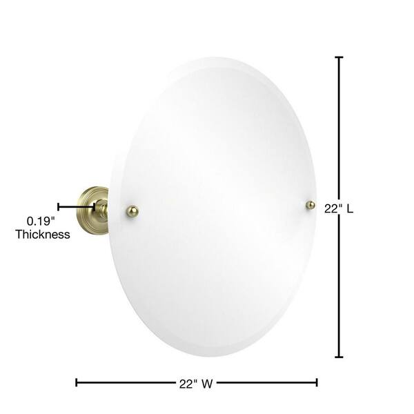 Allied Brass RD-90 Frameless Round Tilt Beveled Edge Wall Mirror, Anti 
