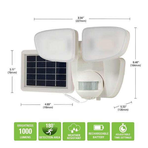 HALO SLFS 180-Degree White Solar Powered Motion Activated Outdoor