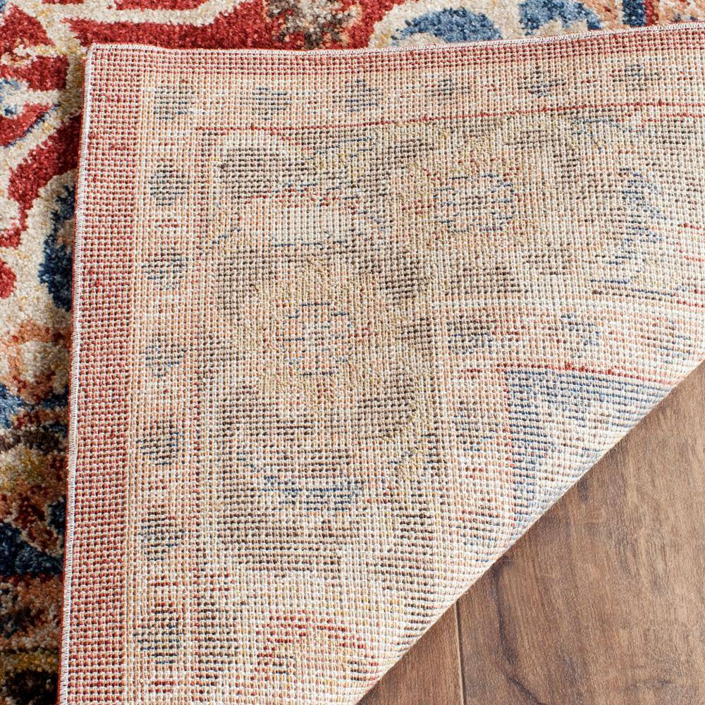 Bijar Red and Royal Synthetic Traditional Runner Rug